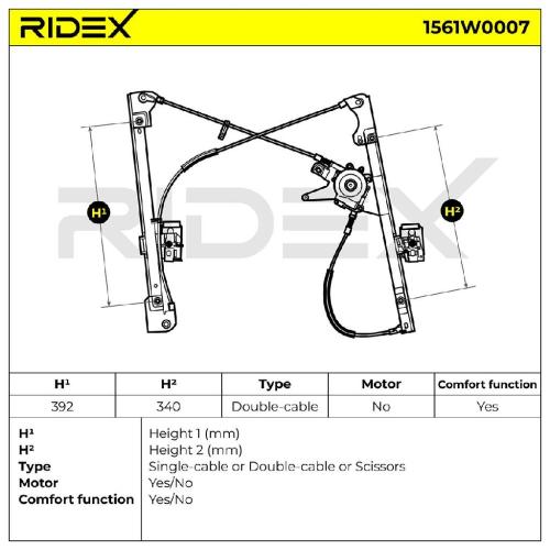 RIDEX 1561W0007 Fensterheber Vorne Elektrisch ohne Elektromotor für VW Golf 1II Bild RIDEX 1561W0007 Fensterheber Vorne Elektrisch ohne Elektromotor für VW Golf 1II