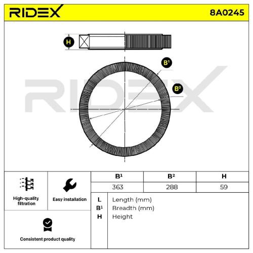 RIDEX 8A0245 Motor Luftfilter Filtereinsatz passend für MERCEDES-BENZ 190 (W201) Bild RIDEX 8A0245 Motor Luftfilter Filtereinsatz passend für MERCEDES-BENZ 190 (W201)