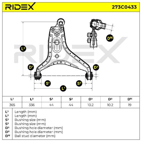 RIDEX 273C0433 Lenker Radaufhängung Querlenker Front für AUDI 80 Limousine Bild RIDEX 273C0433 Lenker Radaufhängung Querlenker Front für AUDI 80 Limousine
