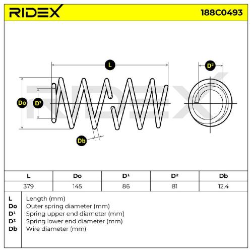 RIDEX 188C0493 2x Federn Fahrwerksfedern Vorne für AUDI 80 Limousine Bild RIDEX 188C0493 2x Federn Fahrwerksfedern Vorne für AUDI 80 Limousine