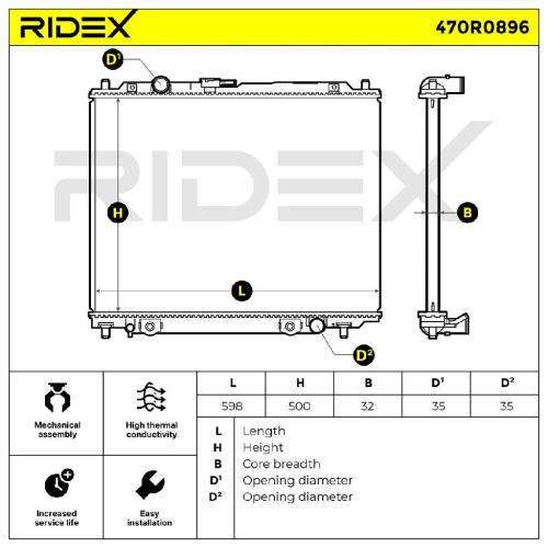 RIDEX 470R0896 Motorkühler / Wasserkühler für MITSUBISHI PAJERO II MB890957 Bild RIDEX 470R0896 Motorkühler / Wasserkühler für MITSUBISHI PAJERO II MB890957