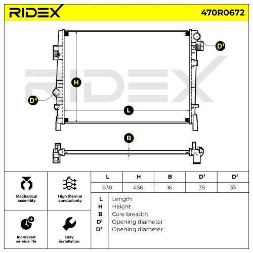 RIDEX 470R0672 Motorkühler / Wasserkühler für FIAT PUNTO EVO (199) 68038238AB Bild RIDEX 470R0672 Motorkühler / Wasserkühler für FIAT PUNTO EVO (199) 68038238AB