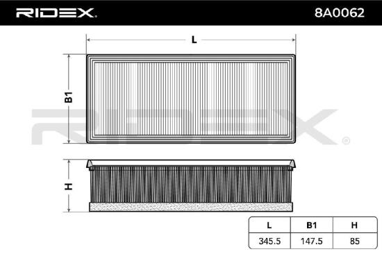 RIDEX 8A0062 Luftfilter mit Vorfilter passend für PEUGEOT 807 MPV für CITROËN Bild RIDEX 8A0062 Luftfilter mit Vorfilter passend für PEUGEOT 807 MPV für CITROËN