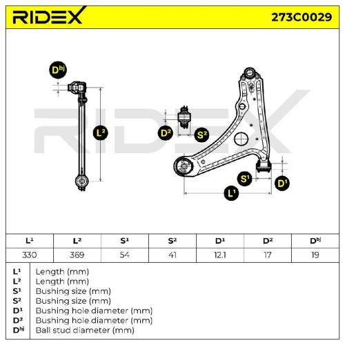 RIDEX 273C0029 Lenker Radaufhängung Querlenker Front links für VW 191407151B Bild RIDEX 273C0029 Lenker Radaufhängung Querlenker Front links für VW 191407151B