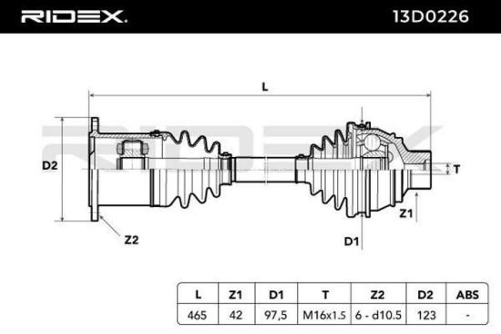 RIDEX Antriebswelle Achswelle Vorne links rechts für AUDI A4 Avant (8K5, B8) Bild RIDEX Antriebswelle Achswelle Vorne links rechts für AUDI A4 Avant (8K5, B8)
