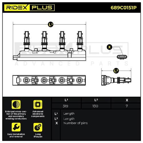 RIDEX PLUS 689C0151P Zündspule für OPEL Corsa D Schrägheck (S07) 95528319 Bild RIDEX PLUS 689C0151P Zündspule für OPEL Corsa D Schrägheck (S07) 95528319