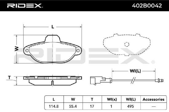 RIDEX Bremsbelagsatz Bremsbeläge Vorne für FIAT PANDA (169) 500 (312) PUNTO Bild RIDEX Bremsbelagsatz Bremsbeläge Vorne für FIAT PANDA (169) 500 (312) PUNTO