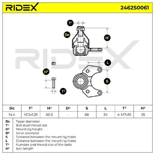 RIDEX 2462S0061 Traggelenk Führungsgelenk Vorne für RENAULT Espace 1I (J/S63) Bild RIDEX 2462S0061 Traggelenk Führungsgelenk Vorne für RENAULT Espace 1I (J/S63)