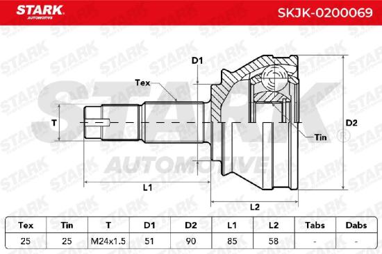 STARK SKJK-0200069 Gelenksatz Antriebswelle Achswelle radseitig für FIAT PUNTO Bild STARK SKJK-0200069 Gelenksatz Antriebswelle Achswelle radseitig für FIAT PUNTO