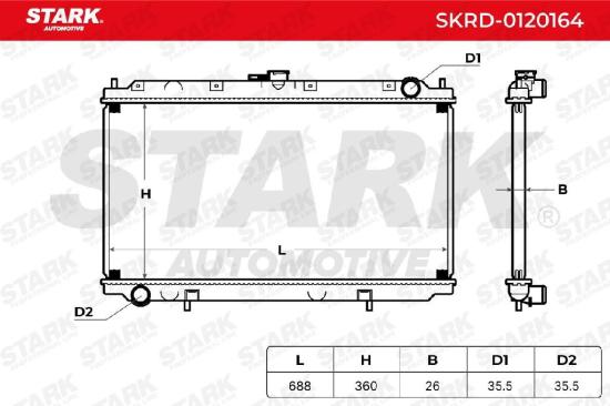 STARK SKRD-0120164 Motorkühler / Wasserkühler für NISSAN PRIMERA (P11) Bild STARK SKRD-0120164 Motorkühler / Wasserkühler für NISSAN PRIMERA (P11)
