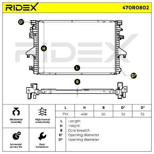 RIDEX 470R0802 Motorkühler / Wasserkühler für VW Transporter T5 Bus 7E0121253A Bild RIDEX 470R0802 Motorkühler / Wasserkühler für VW Transporter T5 Bus 7E0121253A
