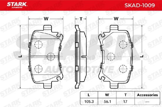 STARK Bremsbelagsatz Bremsbeläge Hinten für VW Golf 5II Schrägheck Golf 5I (5K1) Bild STARK Bremsbelagsatz Bremsbeläge Hinten für VW Golf 5II Schrägheck Golf 5I (5K1)