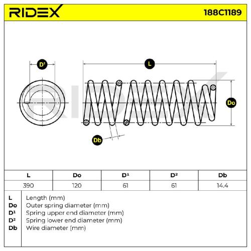RIDEX 188C1189 2x Federn Fahrwerksfedern Vorne für SSANGYONG Bild RIDEX 188C1189 2x Federn Fahrwerksfedern Vorne für SSANGYONG