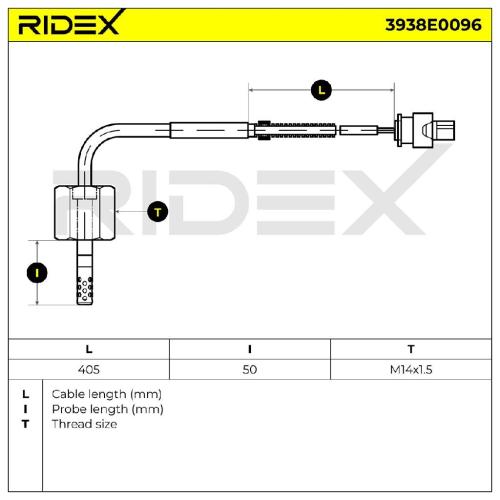 RIDEX 3938E0096 Abgastemperatursensor 2-Polig passend für MERCEDES-BENZ M-Klasse Bild RIDEX 3938E0096 Abgastemperatursensor 2-Polig passend für MERCEDES-BENZ M-Klasse