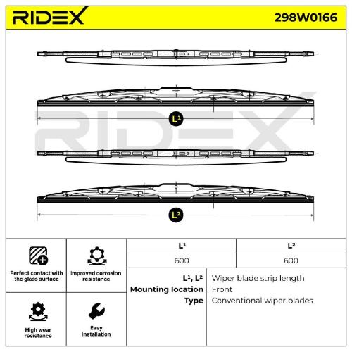 RIDEX Scheibenwischer Satz Wischerblätter Satz mit Spoiler Vorne Länge 1: 600mm Bild RIDEX Scheibenwischer Satz Wischerblätter Satz mit Spoiler Vorne Länge 1: 600mm