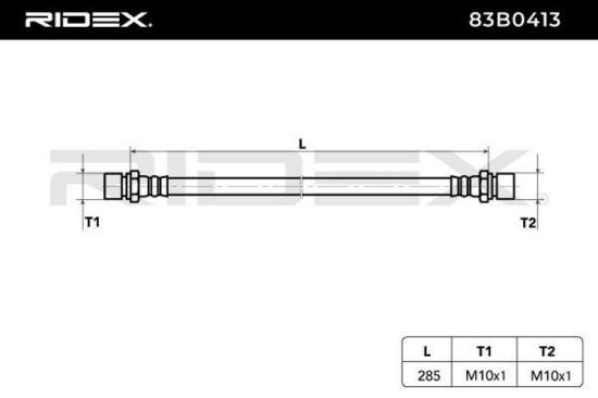 RIDEX Bremsschlauch 83B0413 VORNE BREMSSCHLÄUCHE Länge: 297mm für VW Bild RIDEX Bremsschlauch 83B0413 VORNE BREMSSCHLÄUCHE Länge: 297mm für VW