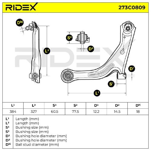 RIDEX 273C0809 Lenker Radaufhängung Querlenker Front für FORD MAVERICK ZZC134320 Bild RIDEX 273C0809 Lenker Radaufhängung Querlenker Front für FORD MAVERICK ZZC134320