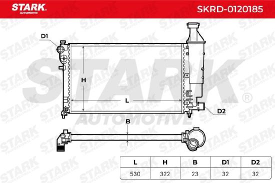 STARK SKRD-0120185 Motorkühler / Wasserkühler passend für PEUGEOT 1301SZ 1301SY Bild STARK SKRD-0120185 Motorkühler / Wasserkühler passend für PEUGEOT 1301SZ 1301SY