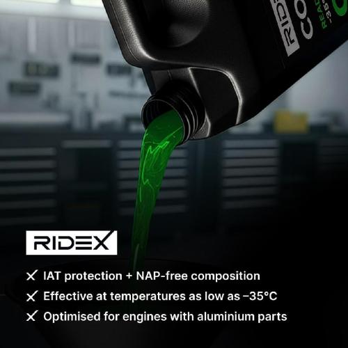RIDEX Kühlmittel Kühlflüssigkeit G11 grün Fertigmischung 5L Kühlerfrostschutz Bild RIDEX Kühlmittel Kühlflüssigkeit G11 grün Fertigmischung 5L Kühlerfrostschutz