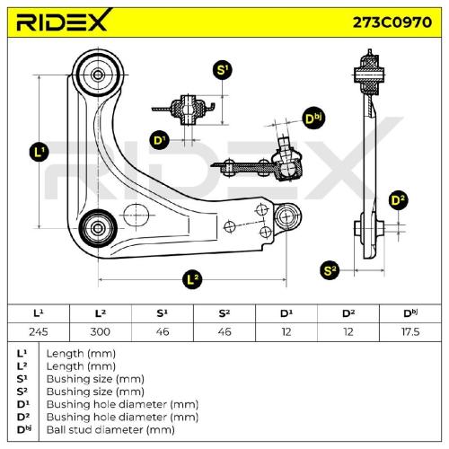 RIDEX 273C0970 Lenker Radaufhängung Querlenker Front links für FORD KA (RB) Bild RIDEX 273C0970 Lenker Radaufhängung Querlenker Front links für FORD KA (RB)