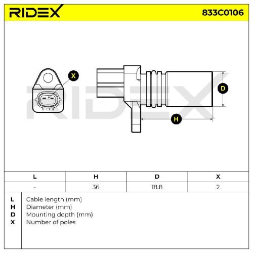 RIDEX Kurbelwellensensor 833C0106 Hallsensor für TOYOTA Yaris Schrägheck (P9) Bild RIDEX Kurbelwellensensor 833C0106 Hallsensor für TOYOTA Yaris Schrägheck (P9)