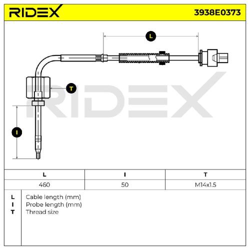 RIDEX 3938E0373 Abgastemperatursensor 2-Polig passend für MERCEDES-BENZ Bild RIDEX 3938E0373 Abgastemperatursensor 2-Polig passend für MERCEDES-BENZ