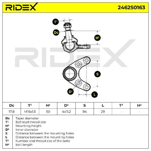 RIDEX 2462S0163 Traggelenk Führungsgelenk Vorne für FORD Ranger (ET) RANGER Bild RIDEX 2462S0163 Traggelenk Führungsgelenk Vorne für FORD Ranger (ET) RANGER