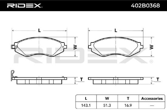 RIDEX Bremsbelagsatz Bremsbeläge Vorne für CHEVROLET NUBIRA Kombi für DAEWOO Bild RIDEX Bremsbelagsatz Bremsbeläge Vorne für CHEVROLET NUBIRA Kombi für DAEWOO