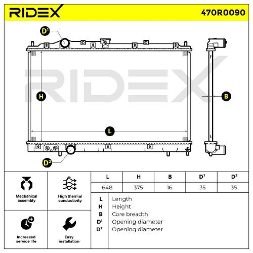 RIDEX 470R0090 Motorkühler / Wasserkühler für MITSUBISHI COLT V (CJ, CP) Bild RIDEX 470R0090 Motorkühler / Wasserkühler für MITSUBISHI COLT V (CJ, CP)