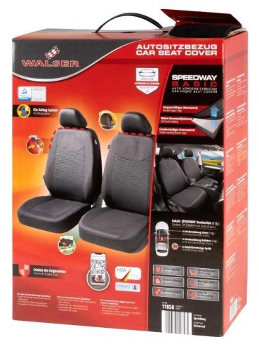 WALSER 11858 Universal Sitzschonbezug Vorne Paar Polyester Schwarz für VW Bild WALSER 11858 Universal Sitzschonbezug Vorne Paar Polyester Schwarz für VW