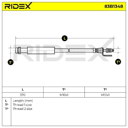RIDEX Bremsschlauch 83B1348 VORNE beidseitig BREMSSCHLÄUCHE Länge: 320mm Bild RIDEX Bremsschlauch 83B1348 VORNE beidseitig BREMSSCHLÄUCHE Länge: 320mm