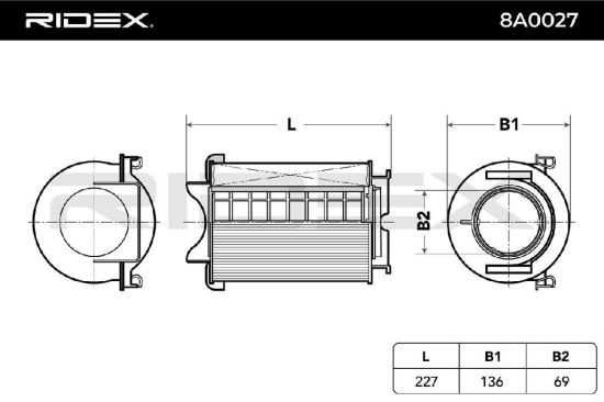 RIDEX 8A0027 Motor Luftfilter Filtereinsatz Umluftfilter für VW Golf 5I (5K1) Bild RIDEX 8A0027 Motor Luftfilter Filtereinsatz Umluftfilter für VW Golf 5I (5K1)