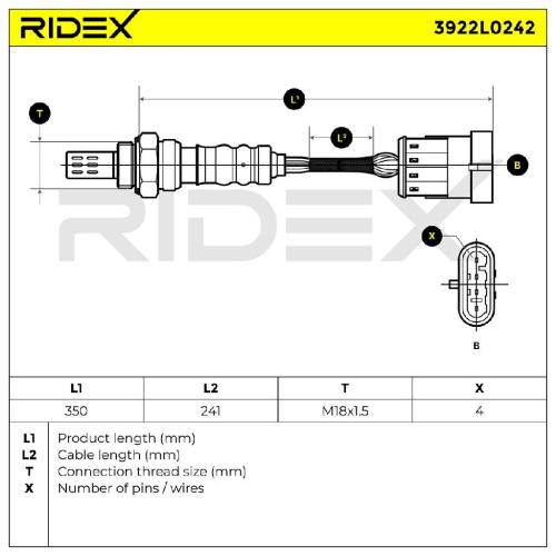 RIDEX 3922L0242 Lambdasonde Oxygen O2 Sensor Beheizt für FIAT PANDA (169) Bild RIDEX 3922L0242 Lambdasonde Oxygen O2 Sensor Beheizt für FIAT PANDA (169)