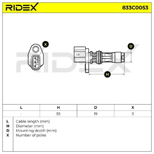 RIDEX Kurbelwellensensor 833C0053 Hallsensor für NISSAN X-TRAIL (T30) Bild RIDEX Kurbelwellensensor 833C0053 Hallsensor für NISSAN X-TRAIL (T30)