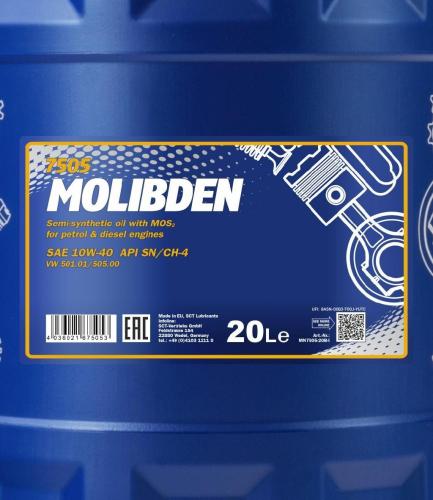 MANNOL Motoröl 10W-40 MOLIBDEN Teilsynthetiköl Motor Öl API SN API CH-4 20L Bild MANNOL Motoröl 10W-40 MOLIBDEN Teilsynthetiköl Motor Öl API SN API CH-4 20L