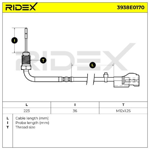RIDEX 3938E0170 Abgastemperatursensor 2-Polig für TOYOTA AURIS 8942520390 Bild RIDEX 3938E0170 Abgastemperatursensor 2-Polig für TOYOTA AURIS 8942520390
