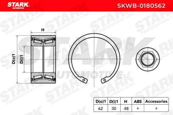 STARK SKWB-0180562 Radlagersatz pro 1 Rad Hinten links rechts beidseitig Bild STARK SKWB-0180562 Radlagersatz pro 1 Rad Hinten links rechts beidseitig