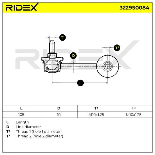 RIDEX 1x Koppelstange Stabilisator Vorne rechts für MAZDA MX-5 II (NB) Bild RIDEX 1x Koppelstange Stabilisator Vorne rechts für MAZDA MX-5 II (NB)