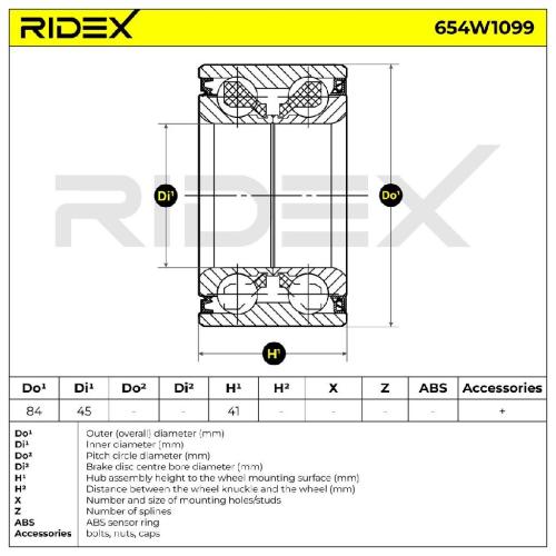 RIDEX 654W1099 Radlagersatz pro 1 Rad Vorne beidseitig für BMW 3 Touring (F31) Bild RIDEX 654W1099 Radlagersatz pro 1 Rad Vorne beidseitig für BMW 3 Touring (F31)