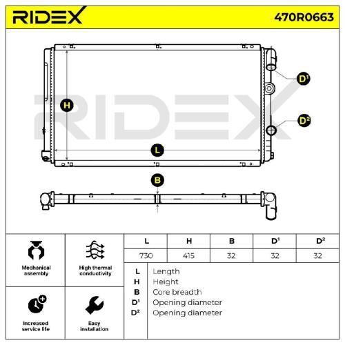 RIDEX 470R0663 Motorkühler / Wasserkühler für RENAULT Master 1I Kasten (FD) Bild RIDEX 470R0663 Motorkühler / Wasserkühler für RENAULT Master 1I Kasten (FD)