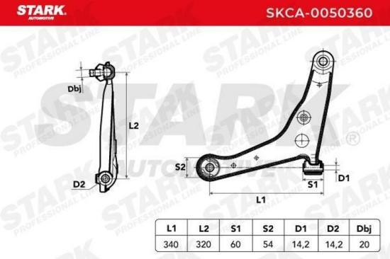 STARK SKCA-0050360 Lenker Radaufhängung Querlenker Front links für MITSUBISHI Bild STARK SKCA-0050360 Lenker Radaufhängung Querlenker Front links für MITSUBISHI