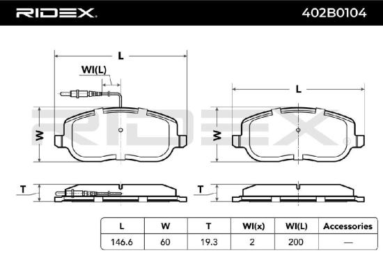 RIDEX Bremsbelagsatz Bremsbeläge Vorne passend für PEUGEOT 807 MPV EXPERT Kasten Bild RIDEX Bremsbelagsatz Bremsbeläge Vorne passend für PEUGEOT 807 MPV EXPERT Kasten