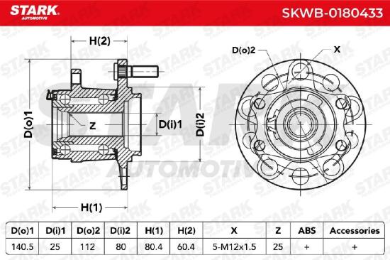 STARK SKWB-0180433 Radlagersatz pro 1 Rad Hinten beidseitig für MITSUBISHI ASX Bild STARK SKWB-0180433 Radlagersatz pro 1 Rad Hinten beidseitig für MITSUBISHI ASX