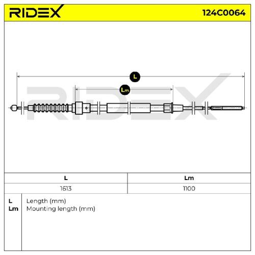 RIDEX Handbremsseil Hinten für VW Golf 1II (1H1) Bild RIDEX Handbremsseil Hinten für VW Golf 1II (1H1)