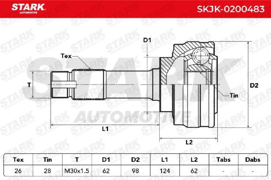 STARK SKJK-0200483 Gelenksatz Antriebswelle Achswelle Vorne A4603303701 Bild STARK SKJK-0200483 Gelenksatz Antriebswelle Achswelle Vorne A4603303701