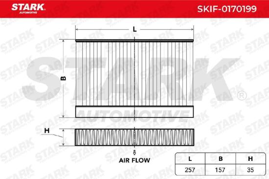 STARK SKIF-0170199 Innenraumfilter Pollenfilter Aktivkohlefilter Höhe: 35 Länge: Bild STARK SKIF-0170199 Innenraumfilter Pollenfilter Aktivkohlefilter Höhe: 35 Länge: