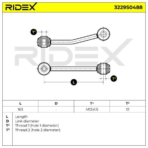 RIDEX 1x Koppelstange Stabilisator Vorne beidseitig passend für PEUGEOT 405 I Bild RIDEX 1x Koppelstange Stabilisator Vorne beidseitig passend für PEUGEOT 405 I
