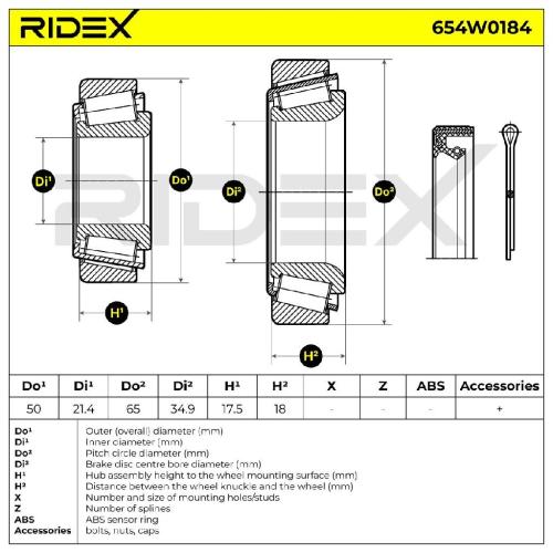 RIDEX 654W0184 Radlagersatz pro 1 Rad Vorne beidseitig für FORD RANGER (TKE) Bild RIDEX 654W0184 Radlagersatz pro 1 Rad Vorne beidseitig für FORD RANGER (TKE)