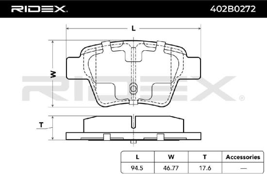RIDEX Bremsbelagsatz Bremsbeläge Hinten passend für PEUGEOT 207 (WA, WC) 207 CC Bild RIDEX Bremsbelagsatz Bremsbeläge Hinten passend für PEUGEOT 207 (WA, WC) 207 CC