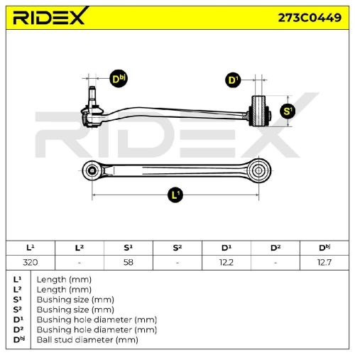 RIDEX 273C0449 Lenker Radaufhängung Querlenker Rear für AUDI A4 Avant (8E5, B6) Bild RIDEX 273C0449 Lenker Radaufhängung Querlenker Rear für AUDI A4 Avant (8E5, B6)